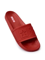 Klapki Męskie Big Star Gumowe Czerwone DD174689