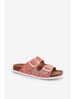 Klapki Damskie Z Klamrami I Brokatem S.Barski RB51-006 Pomarańczowe