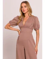 M852 Kombinéza s nadýchanými rukávmi - mocca