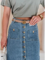 GUZIKOVA modrá midi džínsová sukňa FashionStreet CY0509