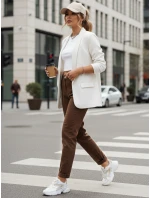 Dámske džínsy s vysokým pásom mom fit hnedé FashionStreet UY2869 Dámske džínsy s vysokým pásom mom fit hnedé FashionStreet UY2869