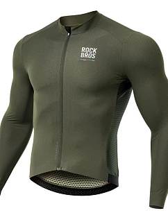Cyklistický dres Rockbros 15220003003 ROAD TO SKY, pánsky, s dlhým rukávom, veľkosť M – zelený