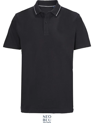 NEOBLU Orel Unisex piqué polo z hrubej bavlny 24.4337 tmavočierna NEOBLU Orel Unisex piqué polo z hrubej bavlny 24.4337 tmavočierna