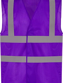 Yoko HVW 120 Hi-Vis sieťovaná bezpečnostná vesta 79.W120 fialová