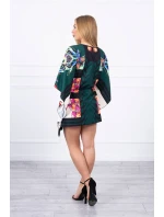 Netopierie šaty s viazaním v páse zelenej