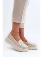 Dámske semišové mokasíny Light Beige Filidia