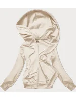 Dámska mikina na zips v ecru farbe 68W08- J.Style