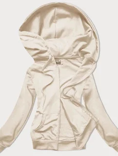 Dámska mikina na zips v ecru farbe 68W08- J.Style