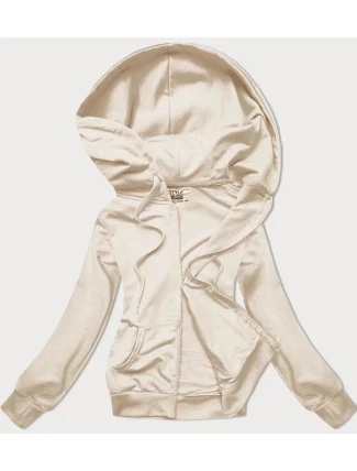 Dámska mikina na zips v ecru farbe 68W08- J.Style