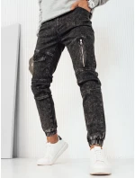 Pánske džínsové nohavice jogger čierne FashionStreet UX3944