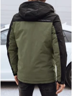 Pánska zimná bunda s odnímateľnou kapucňou zelená FashionStreet TX4913