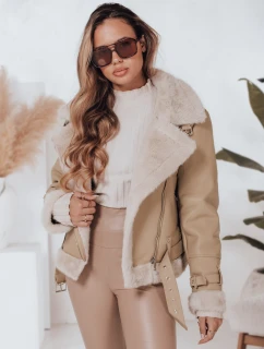 Dámska zimná bunda s kožušinou béžová FashionStreet TY4993