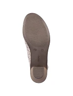 Kožené sandále na podpätku Rieker W RKR49B beige Kožené sandále na podpätku Rieker W RKR49B beige