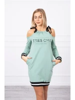Tres Chic tmavo mätové šaty