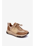 Damskie Buty Sportowe Skórzane Maciejka 06295-04 Beżowe Damskie Buty Sportowe Skórzane Maciejka 06295-04 Beżowe