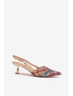 Dámské Plecione Sandály na podpatku vícebarevné Selinae