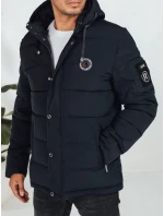 Pánska prešívaná zimná bunda s kapucňou FashionStreet navy blue TX5054