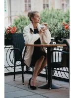 Kožušinová bunda v ecru farbe so stojačikom (GSQ2228)