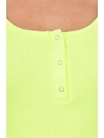 Šaty s gombíkovým výstrihom žlté neónové