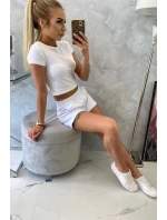 Bavlnená súprava so šortkami biela