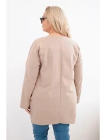 Dámska blúzka v nadmernej veľkosti s predĺženým chrbtom a dlhými rukávmi Camel