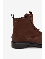 Skórzane Ocieplane Botki Męskie Na Zamek Big Star OO174149 Czekoladowe