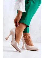 Dámske lodičky na ihličkovom podpätku 6AD/23 Béžová - LEWSKI