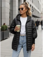 Dámska prešívaná bunda s kapucňou čierna FashionStreet TY5529