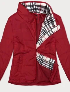 Dámska červená prešívaná bunda so stojačikom (16M2382-270)