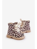 Ocieplane Botki Dziecięce Na Suwak Beżowo-Brązowe Dolida