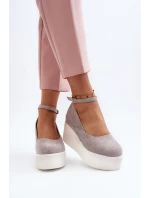 Damskie Espadryle Na Koturnie Szare Malla