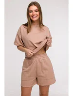 B295 Šortky s vreckami - mocca