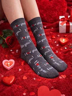 PERFECT WOMAN Valentínske vzorované ponožky pre ženy