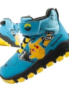 Leomil Pokemon detské zimné členkové topánky zateplené nepremokavé modré