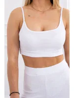 Súprava s nohavicami s vysokým pásom biela