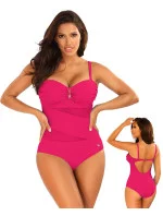 Dámske jednodielne plavky S8030D1-2d tm. ružové - Self