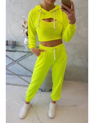 Bavlnená 3dielna sada žltá neónová Bavlnená 3dielna sada žltá neónová