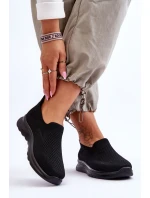 Damskie Tenisówki Materiałowe Wsuwane Czarne Adiora