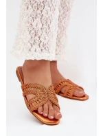 Dámské ploché oranžové pantofle Fariella