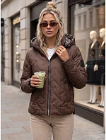 Dámska prechodná bunda s kapucňou, hnedá, FashionStreet TY5772 Dámska prechodná bunda s kapucňou, hnedá, FashionStreet TY5772