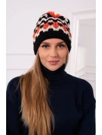 Dámska čiapka Laila K283 čierna + svetlo béžová