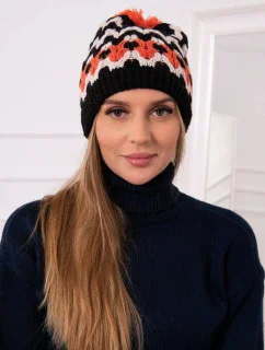 Dámska čiapka Laila K283 čierna + svetlo béžová