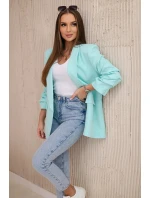 Bunda s klopami elegantná mätová