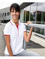 Daiber JN 727 Dámske polo tričko s piké vzorom a kontrastným lemom 02.0727 čierna/strieborná