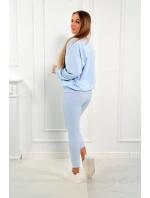 3-dielny set mikina + top + legíny modrá
