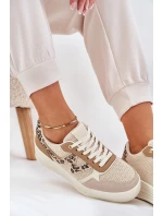Buty Sportowe Damskie Na Platformie Panterka Khaki Lorori