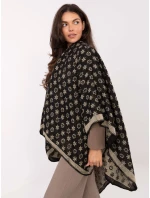 Pončo AT PN 7661.89 čierna a béžová