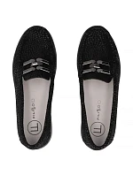 Dámske kožené mokasíny na platforme poltopánky čierne Filippo DP7652 Dámske kožené mokasíny na platforme poltopánky čierne Filippo DP7652