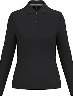 Kariban K 244 Dámske polo tričko s dlhým rukávom z piké 20.K244 čierne