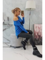 Blúzka s potlačou a dlhším chrbtom, nevädza modrá Blúzka s potlačou a dlhším chrbtom, nevädza modrá